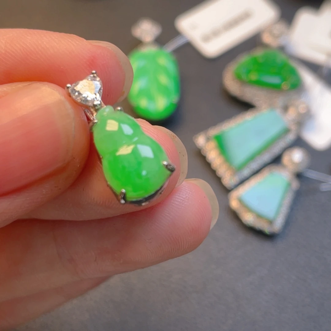 翡翠银S925镶嵌吊坠(不含链)