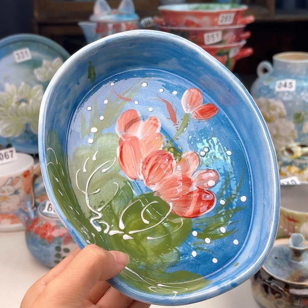 景德镇手绘高温釉下彩陶瓷茶具