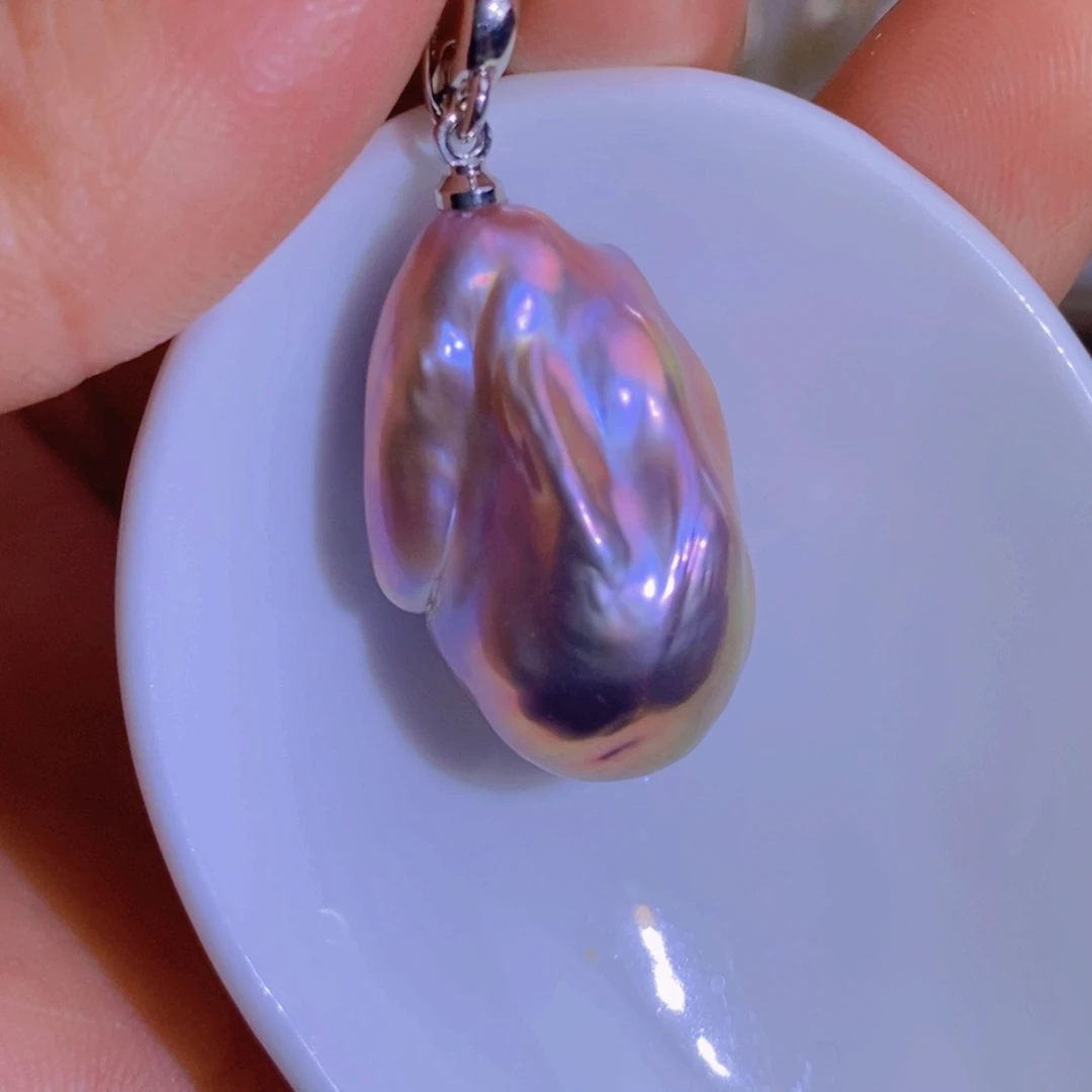 银S925镶嵌天然淡水珍珠淡水珍珠