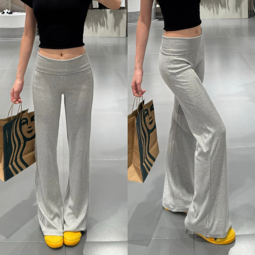 美式灰色女夏季薄款2025新款休闲宽松运动卫裤显瘦阔腿裤女款