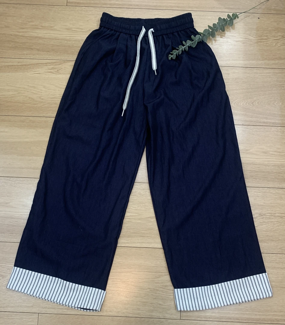 【MIDUO米多】(071)夏季条纹女士休闲阔腿裤