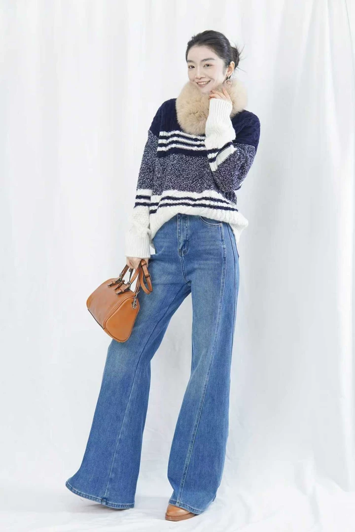 CHUN·「冬日恋岛1OO羊毛拼色针织」气质时尚休闲宽松显瘦秋冬休闲复
