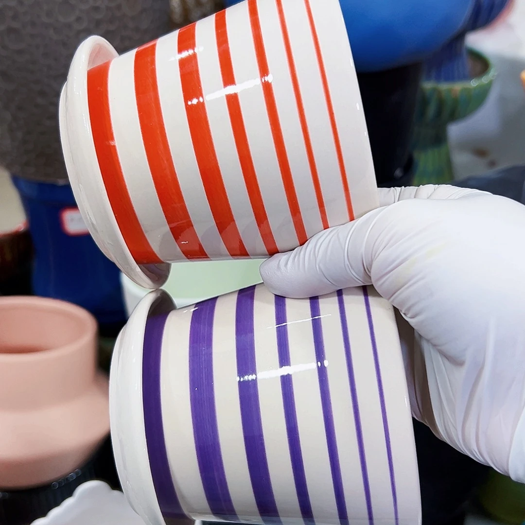 有孔，外贸尾单陶瓷花盆凑单10米包邮