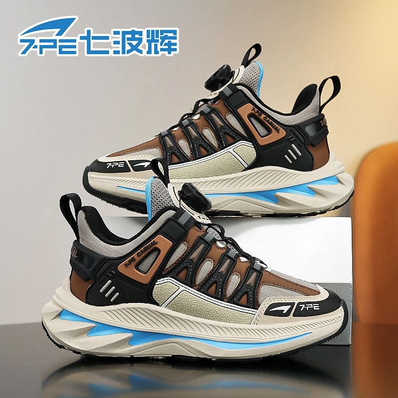 【东哥专属】七波辉男童鞋春秋防水皮面2025新款软底耐磨儿童运动鞋