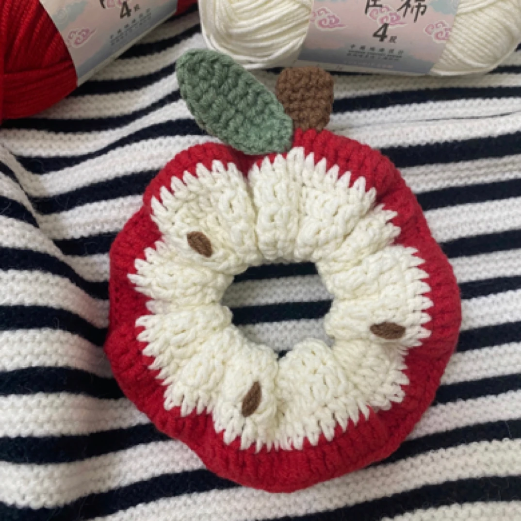 手工自制水果切片发圈成品现货毛线钩织