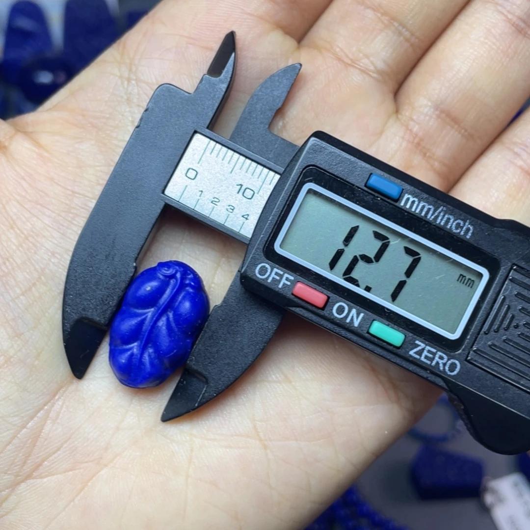 青金石未镶嵌12×20mm哑光叶子配饰