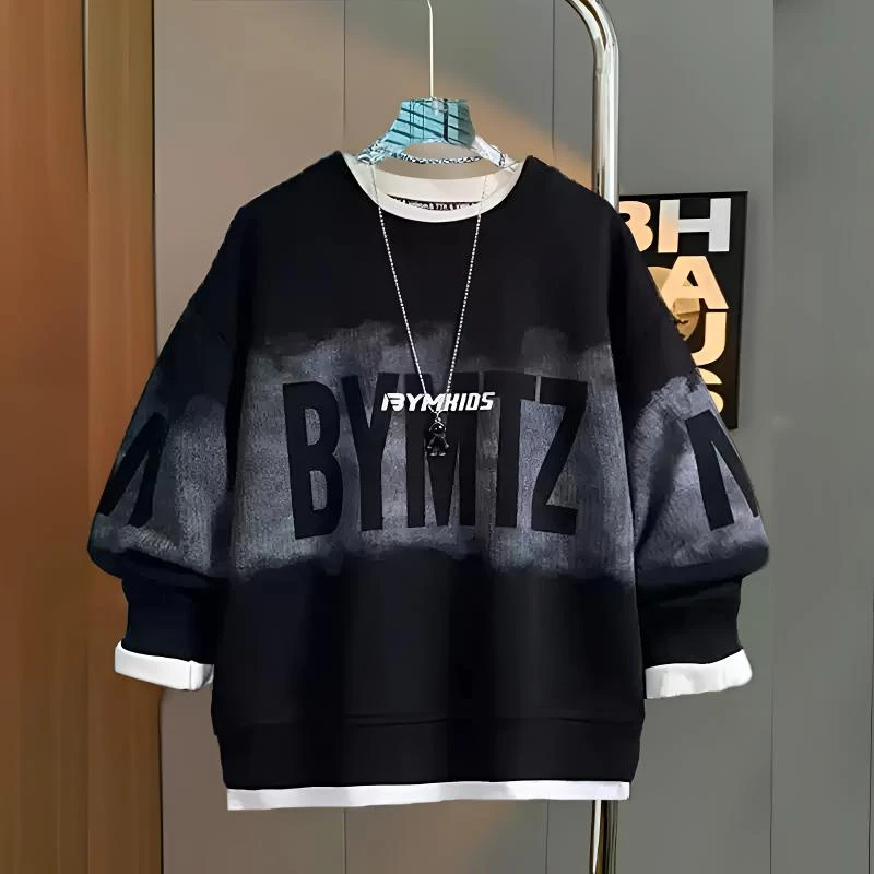 小胖墩胖男童洋气卫衣2025新款中大童纯棉上衣胖儿童运动打底衫潮