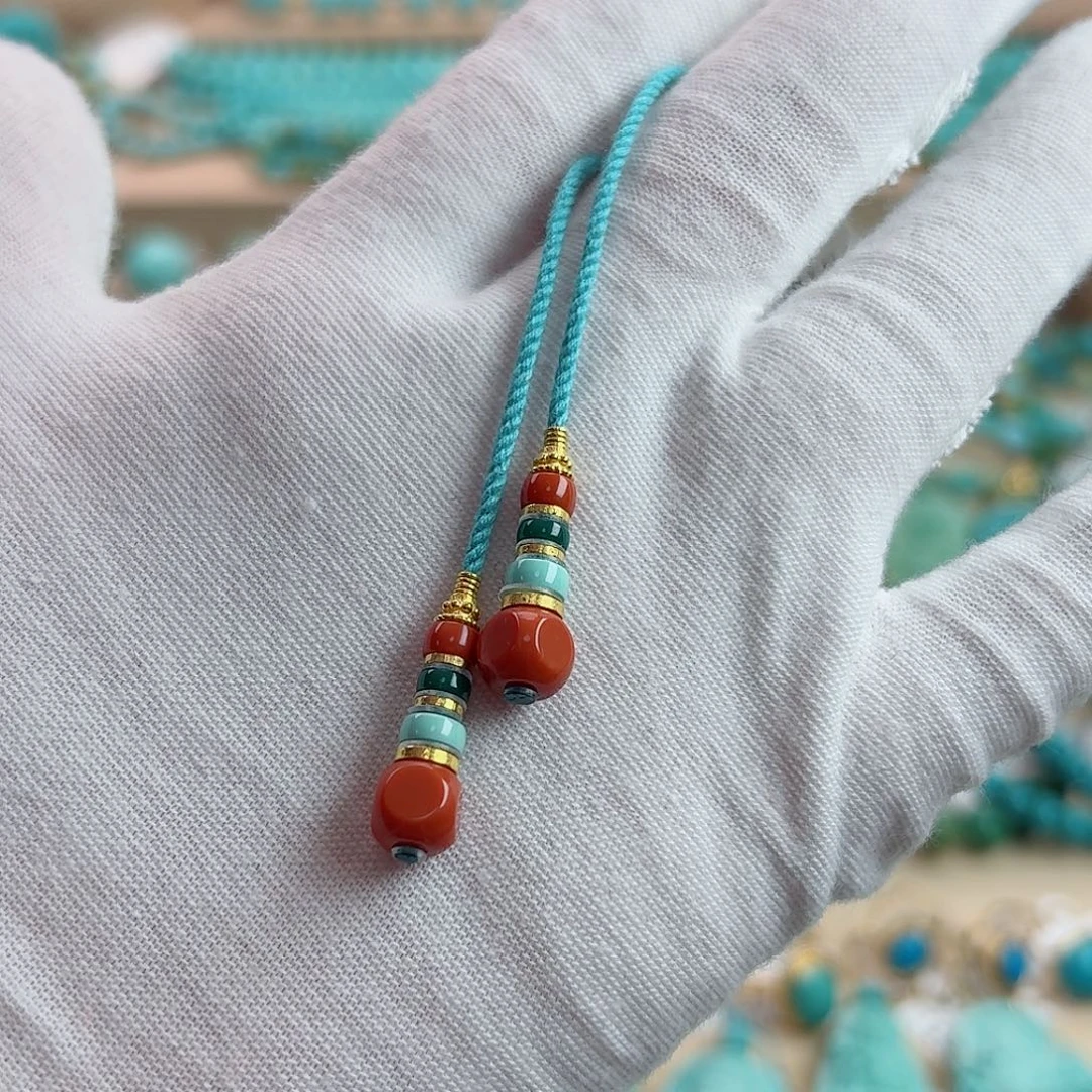 绿松石18K金镶嵌珠宝奇石