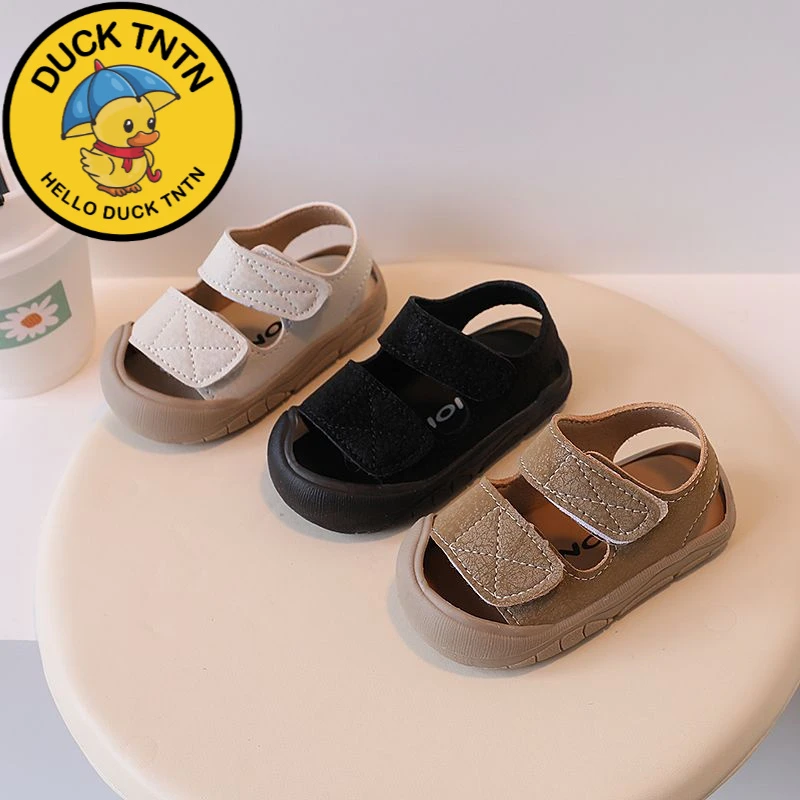 小黄鸭品牌防撞宝宝鞋简约女宝宝包头凉鞋学步鞋婴儿软底男童沙滩