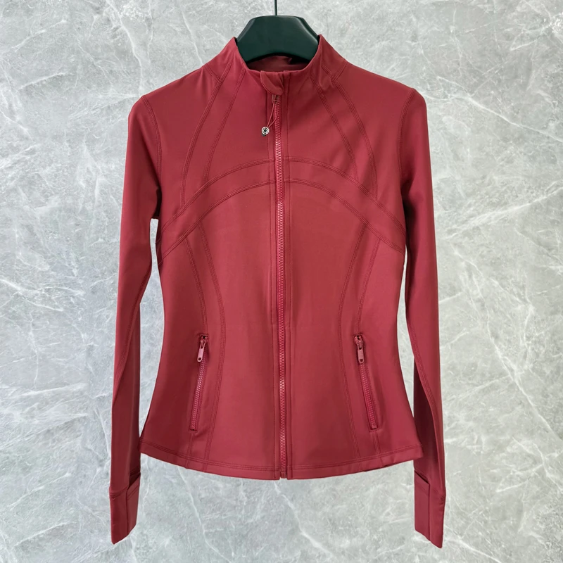 春秋款女拼接立领透气外套休闲直下摆常规款女子瑜伽服上衣