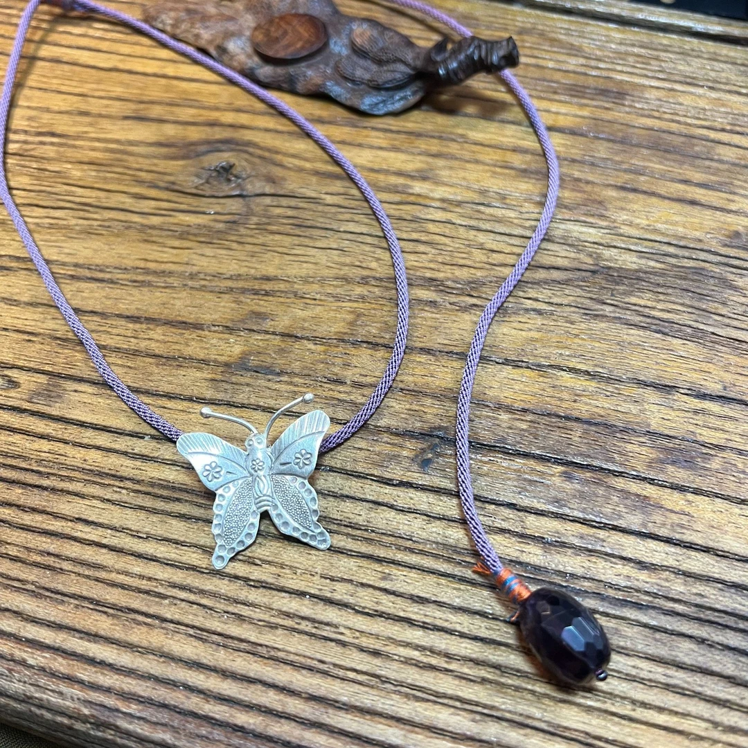 吊坠足银珐琅 茶语-紫霞仙子吊坠项链