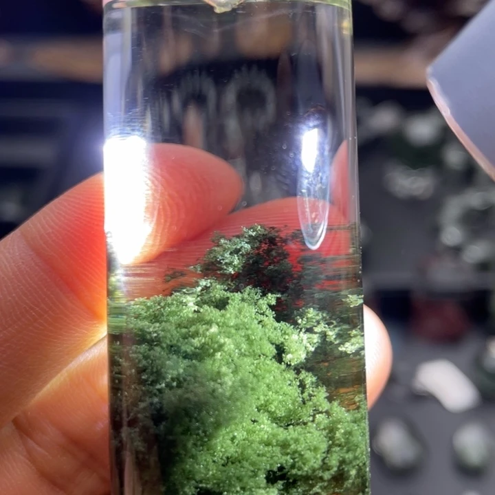 水晶颈饰未镶嵌绿幽灵聚宝盆柱子定制