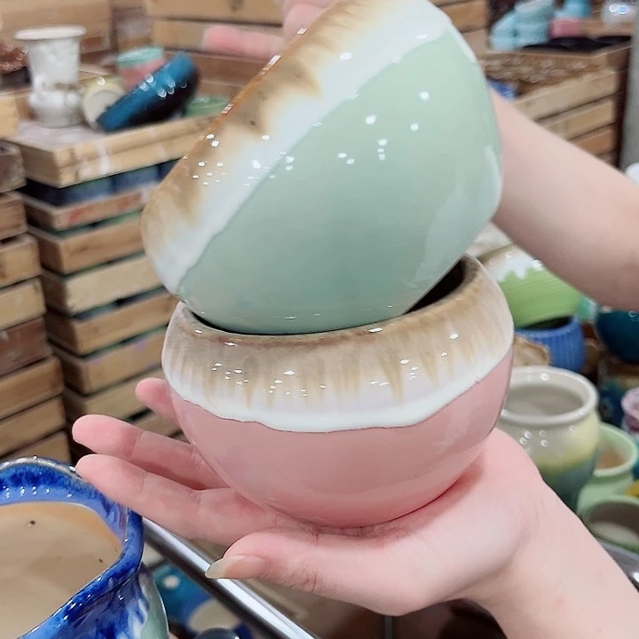 有孔.凑单10元陶瓷花盆发货！