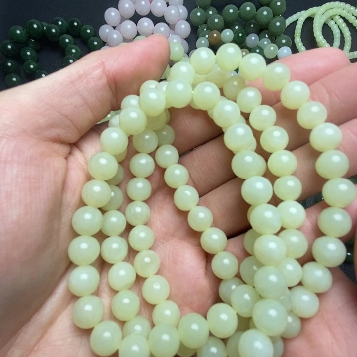 和田玉（黄玉）颈饰未镶嵌108颗黄口项链直降50开播福利