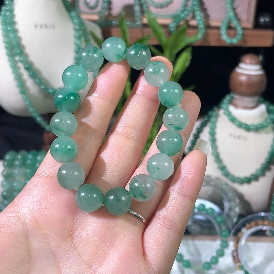 石英质玉（非洲翠）合金手链