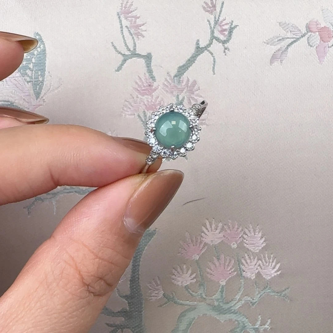 翡翠戒指银S925镶嵌11111111111