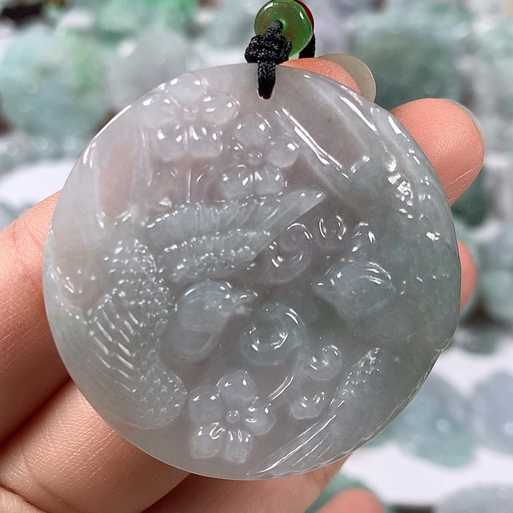 翡翠未镶嵌颈饰鸟语花香福利