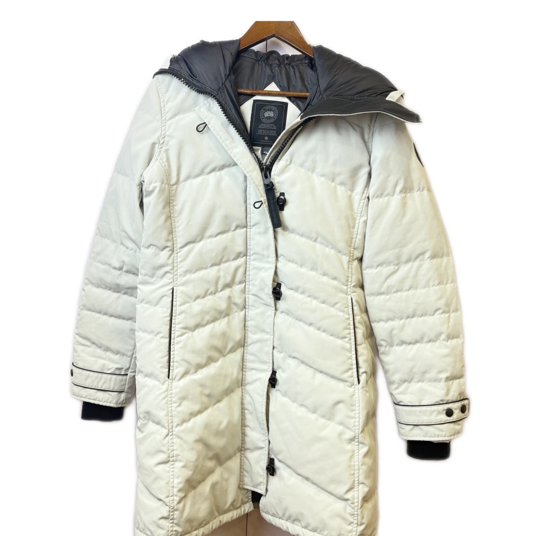 99新 CANADA GOOSE 02117 中长款羽绒服白M码