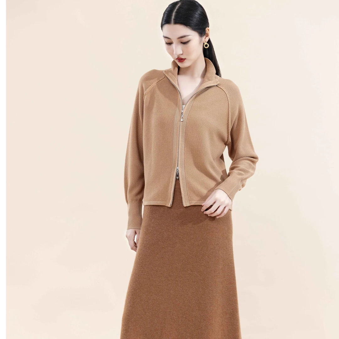 精仿羊毛时尚休闲重工针织拉链气质拉链开衫！23502