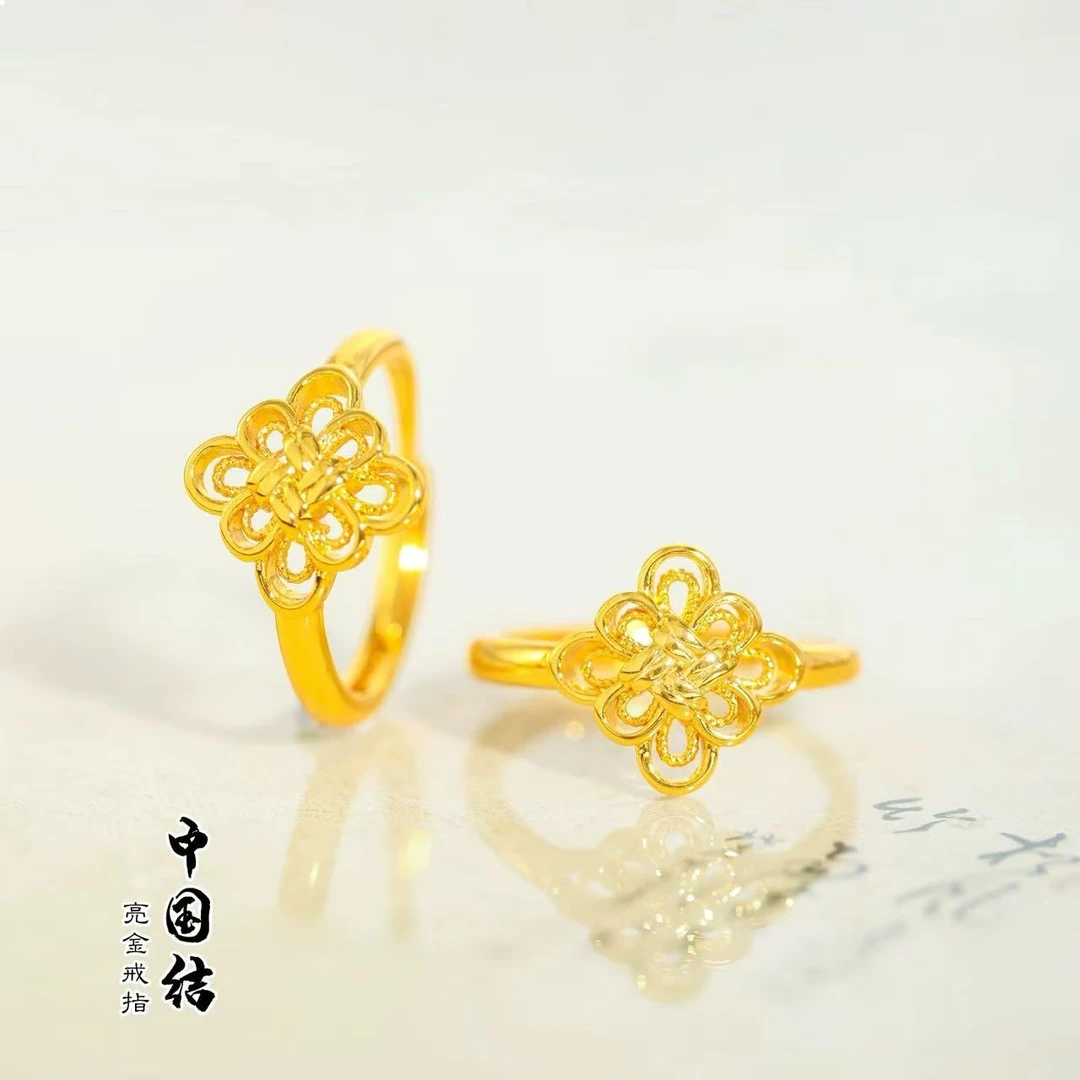 Y-6427  时尚精工镂空中国结开口戒指-开口可调节 + 专柜礼盒