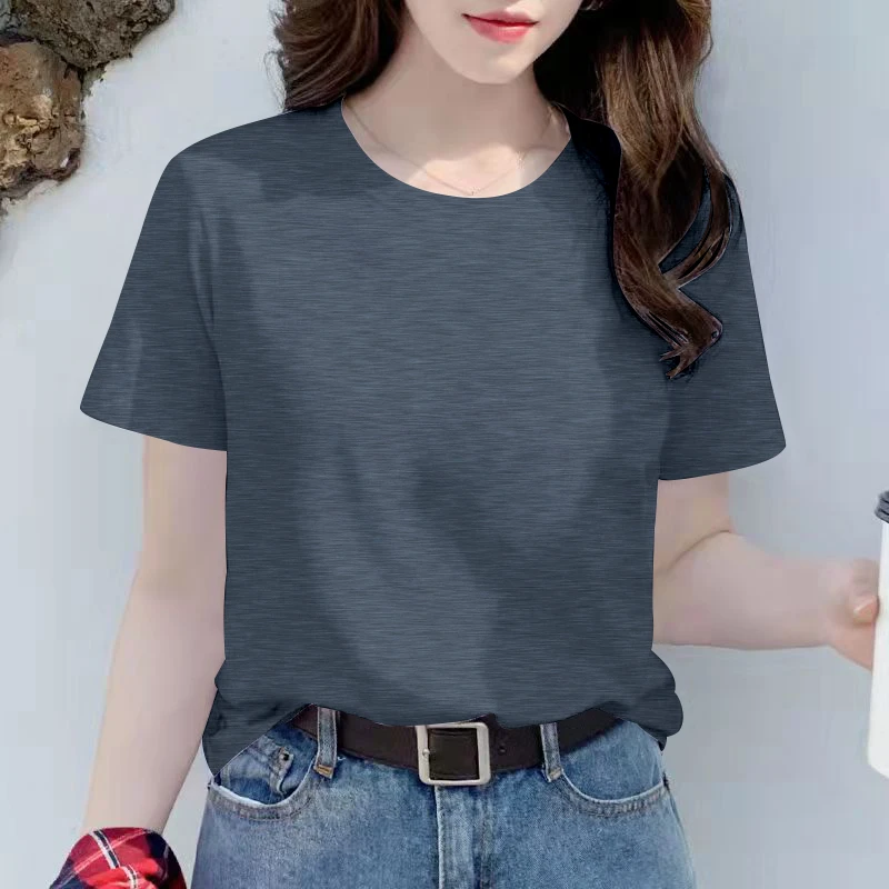 2025新款重磅260克莫代尔纯色百搭夏季宽松纯色显瘦洋气打底衫t恤