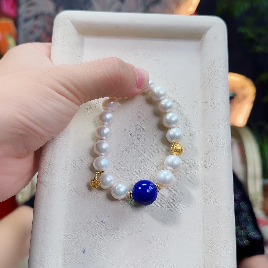 手串18K金镶嵌淡水珍珠10.3毫米