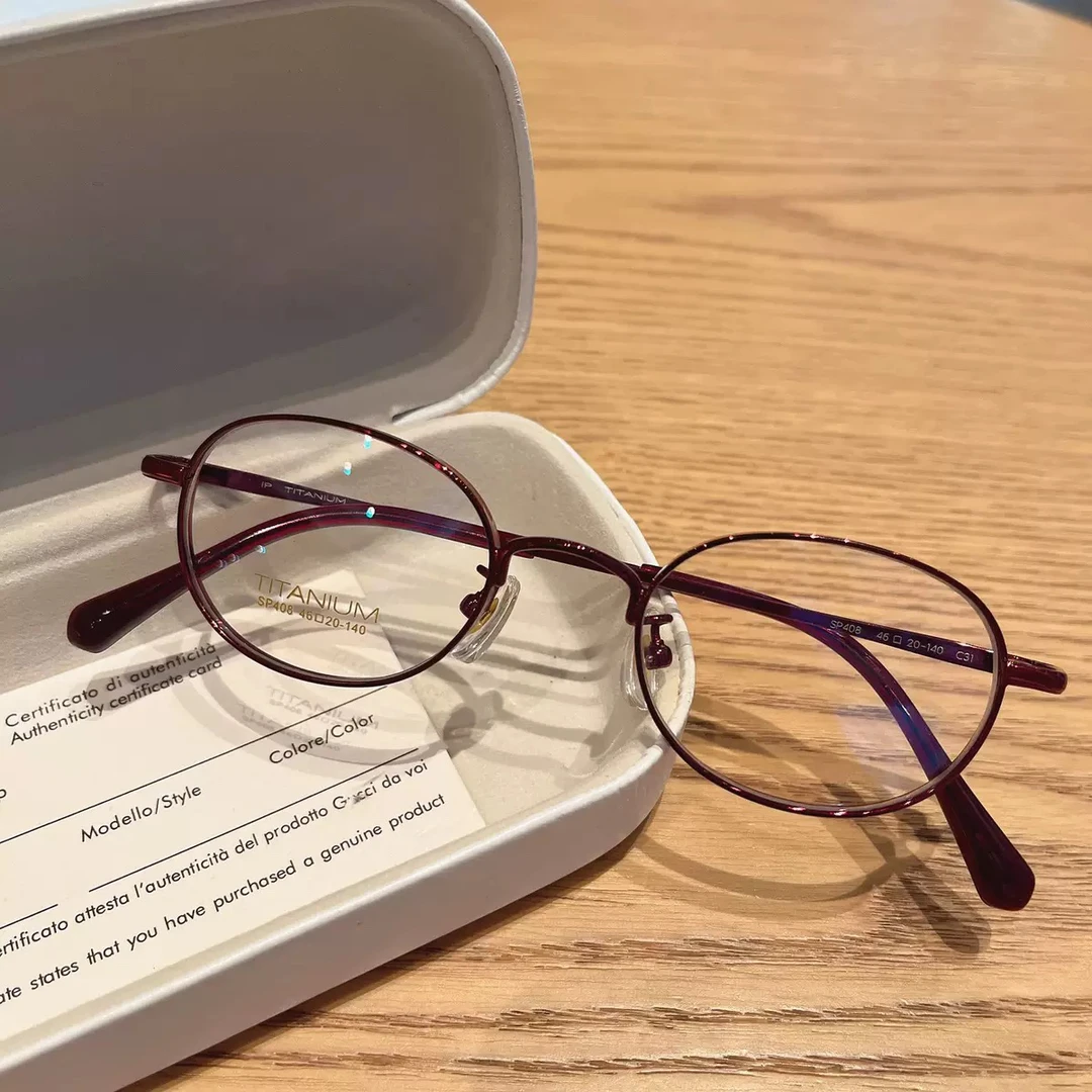 SP408平替46超轻钛架加宽加厚眼镜框配高度数超轻舒适女小框架