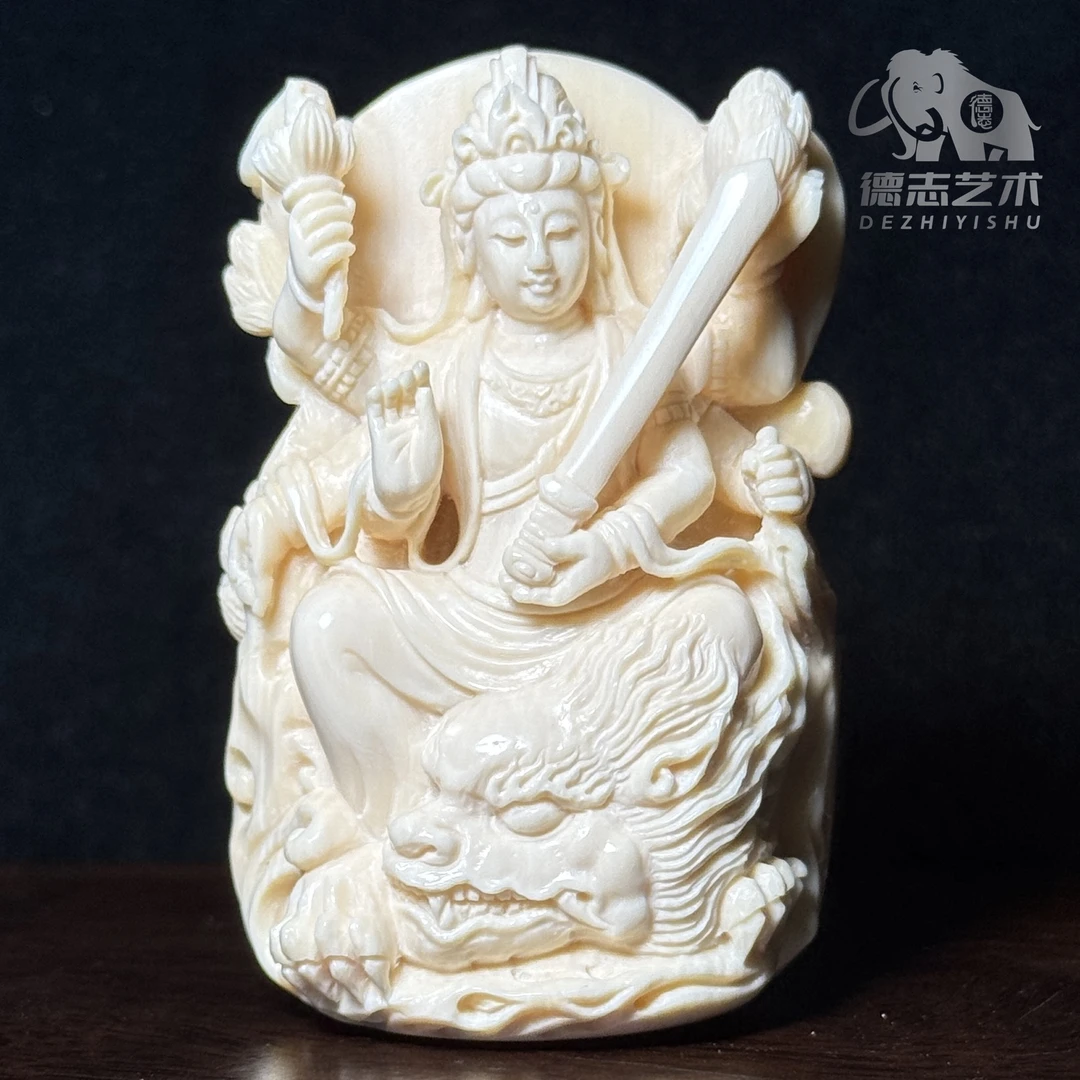 DEZHI/德志【文殊菩萨】大师工55*36*19mm精雕猛犸吊坠
