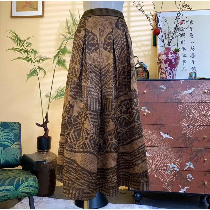 知羽.香云【清心月】桑蚕丝香云纱后腰弹力大气新中式半裙ZY8109