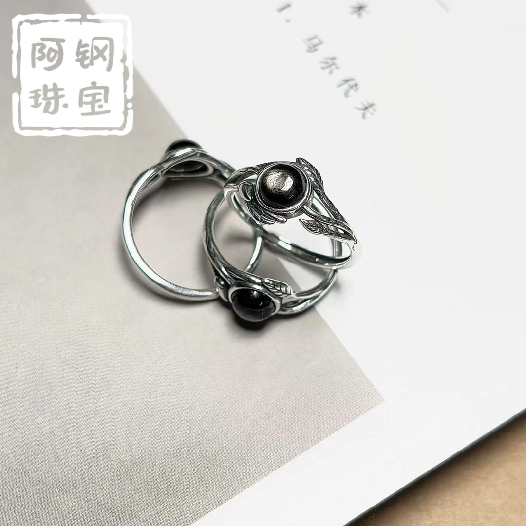金运石戒指（6mm+）天然宝石紫苏辉石开口戒指-多样性发其一-JY912