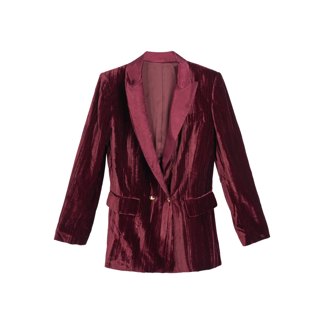 【粉丝专享】秋季双排扣植绒休闲宽松型西装短外套EF3243373583