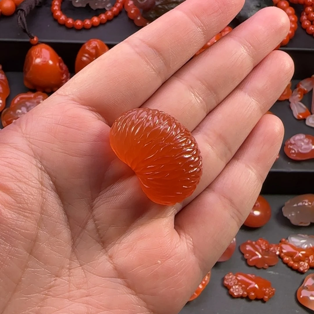 南红玛瑙挂件未镶嵌大橘大利