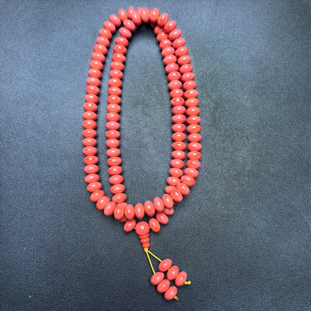 027号莫色12mm算盘珠108项链