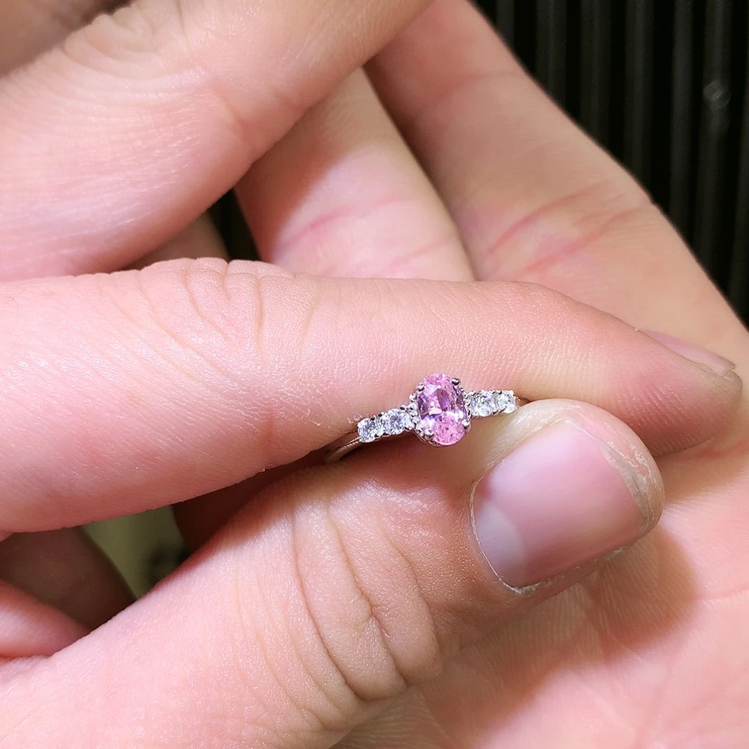 蓝宝石戒指银S925镶嵌