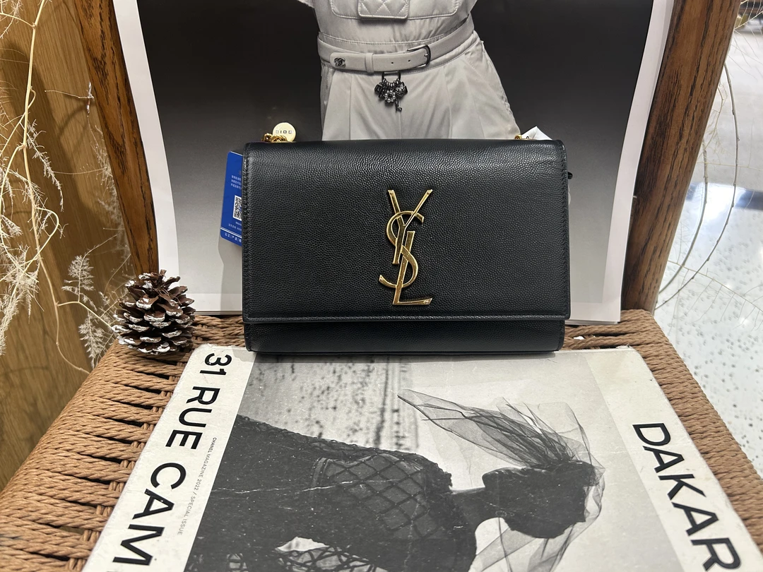 99新 YSL/圣罗兰 壹所奢品/YSL黑金鱼子酱小号Kate斜跨包