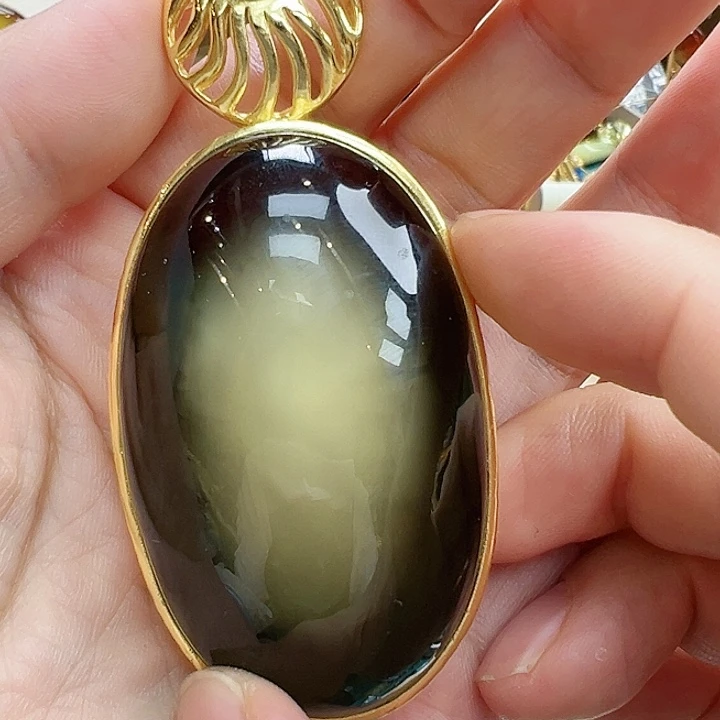 琥珀银S925镶嵌珠宝奇石