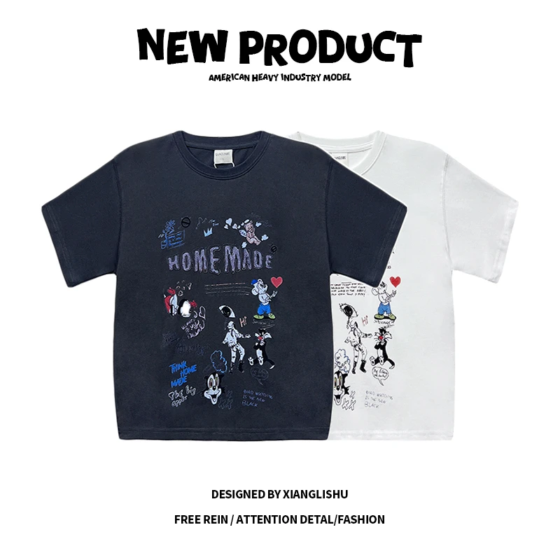 男童纯棉短袖T恤薄款夏季2025新款大童装帅气印花儿童半袖体恤潮T