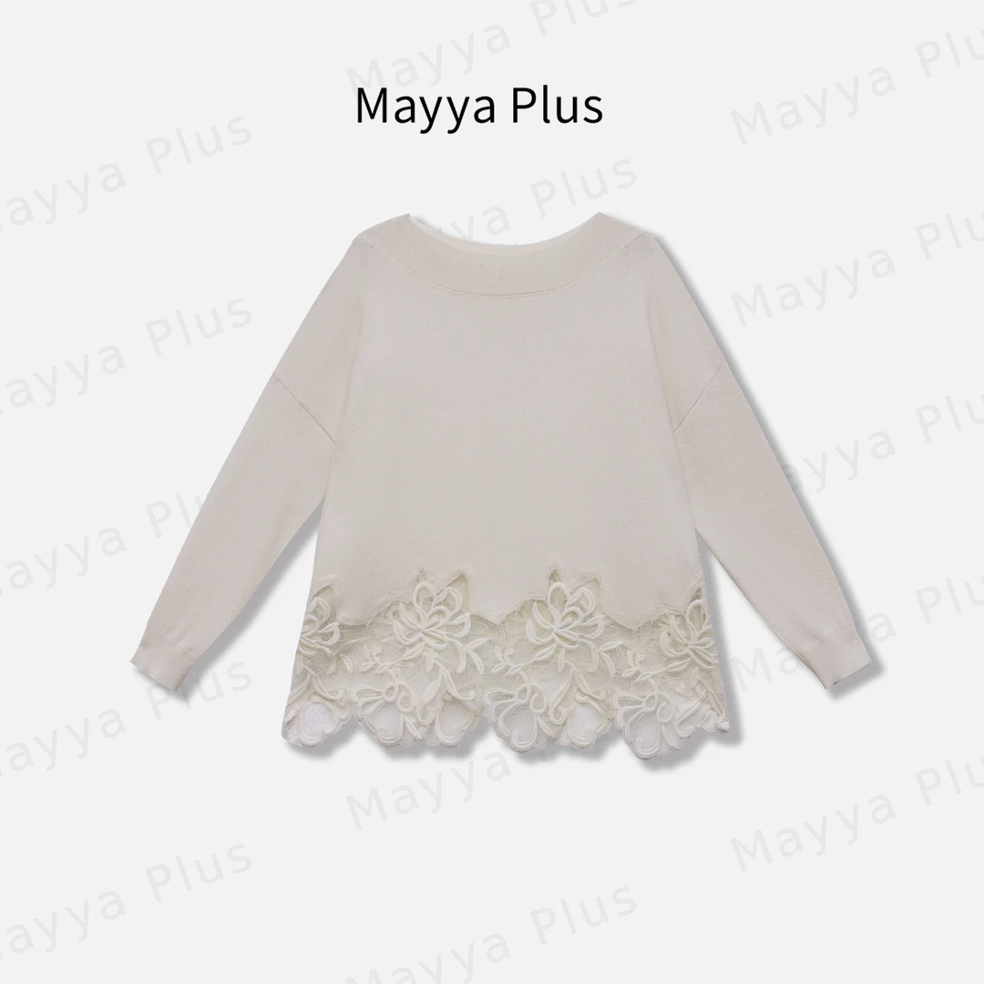 【白茶时光】Mayya Plus麦芽定制轻奢气质显瘦百搭毛织上衣32517018