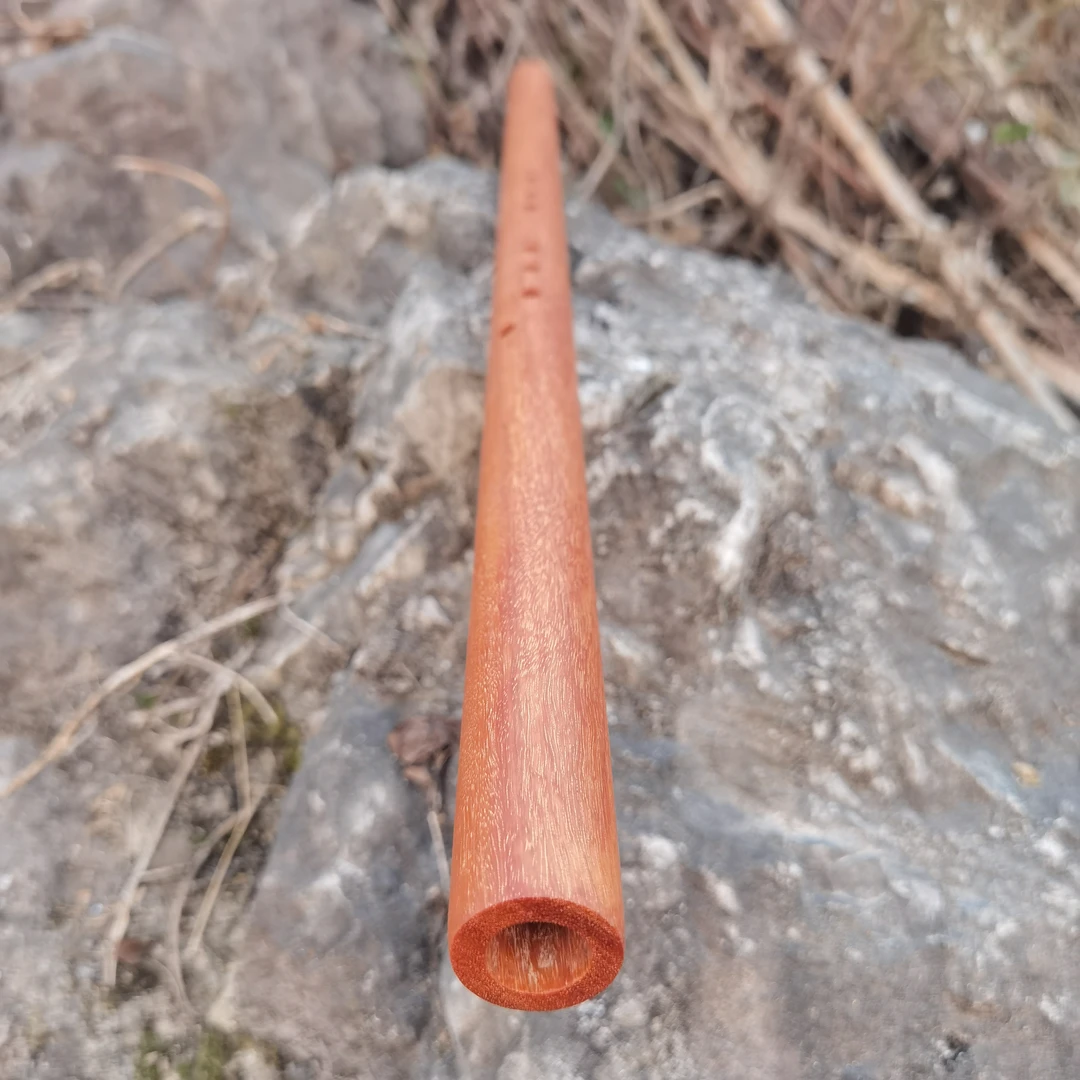 手工精制印尼金星紫檀木管八孔开口洞箫可盘可收藏（特制款）