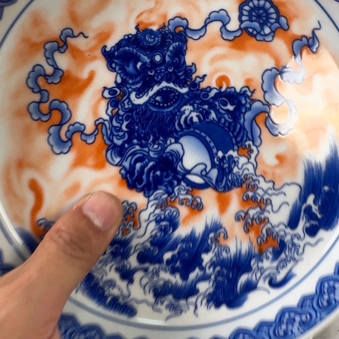 摆件梵红狮子大壶承