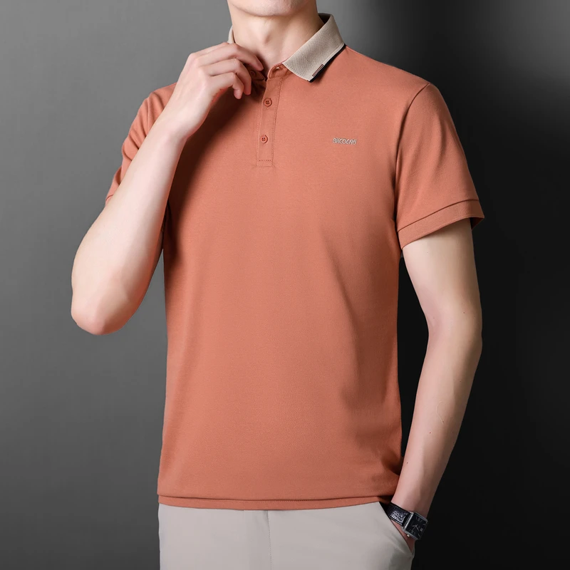 夏季短袖翻领纯色运动薄款常规免烫半袖休闲高档百搭上衣Polo衫
