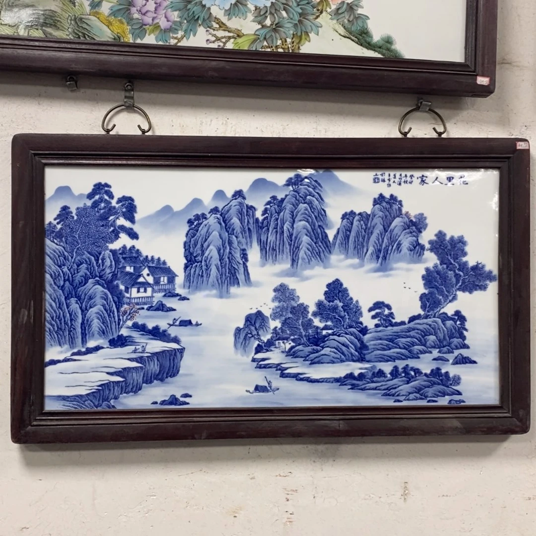 瓷片90*52 景德镇瓷板画柴窑烧制