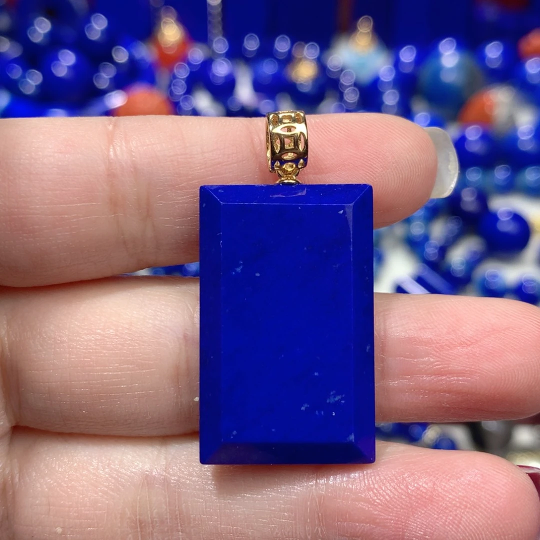 青金石未镶嵌挂件定制