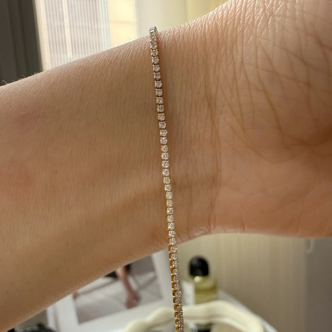 实验室培育钻石【念慈高定】18k一克拉1分钻石手链精致百搭备注颜色