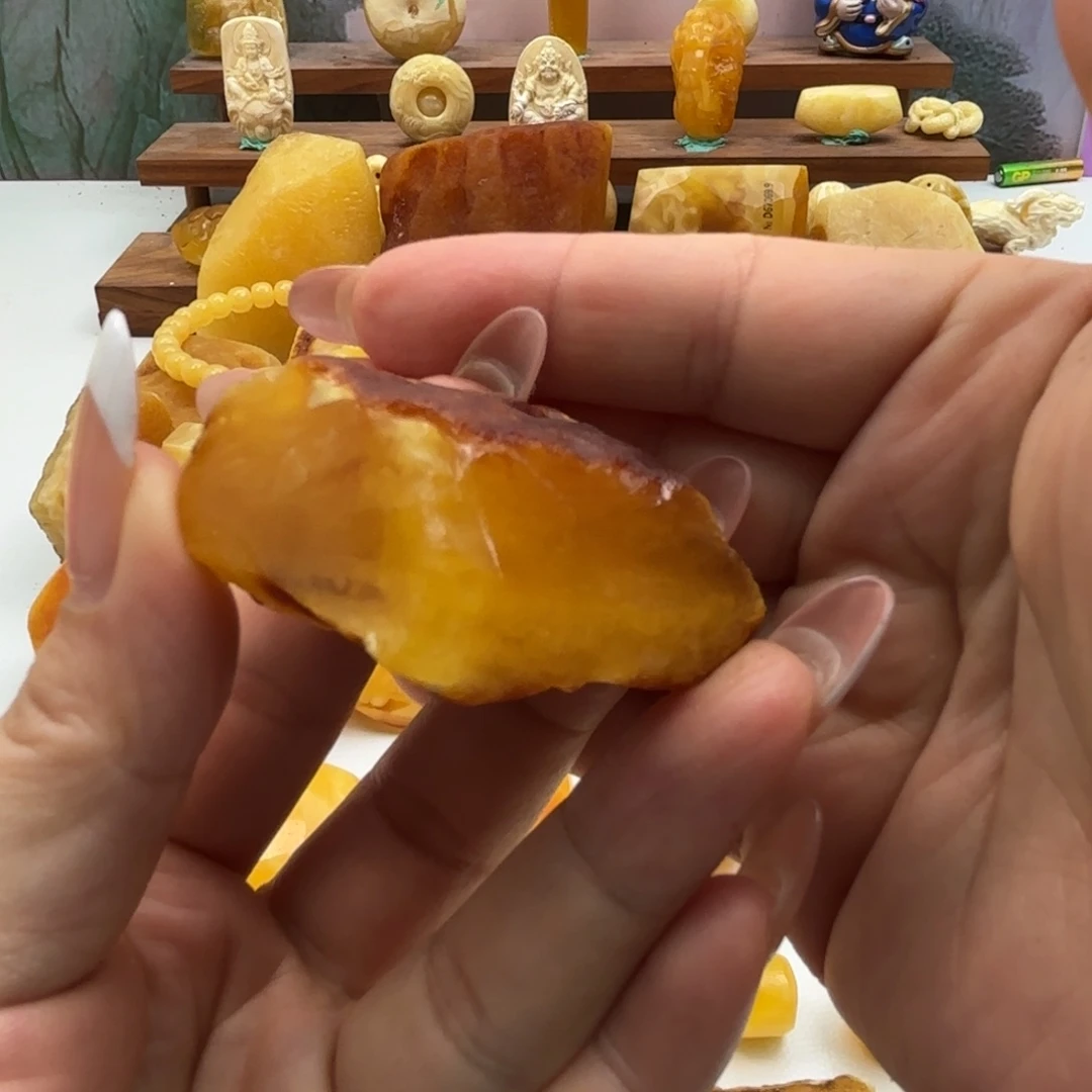 起***字定制琥珀未镶嵌琥珀