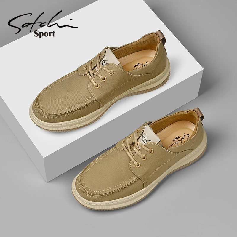 沙驰运动男鞋秋季休闲帆布鞋透气轻便低帮鞋男士百搭防滑爸爸鞋子
