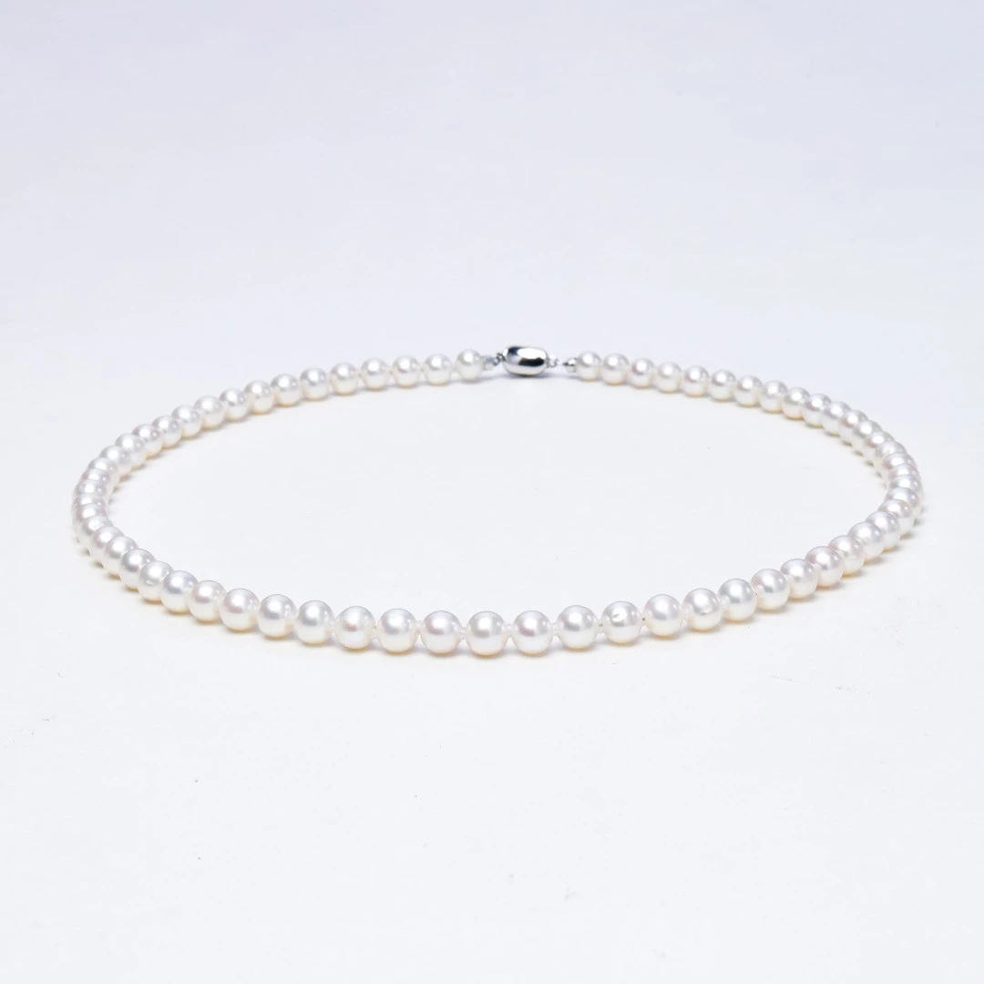 天然淡水无核珍珠极光小灯泡项链6-7mm