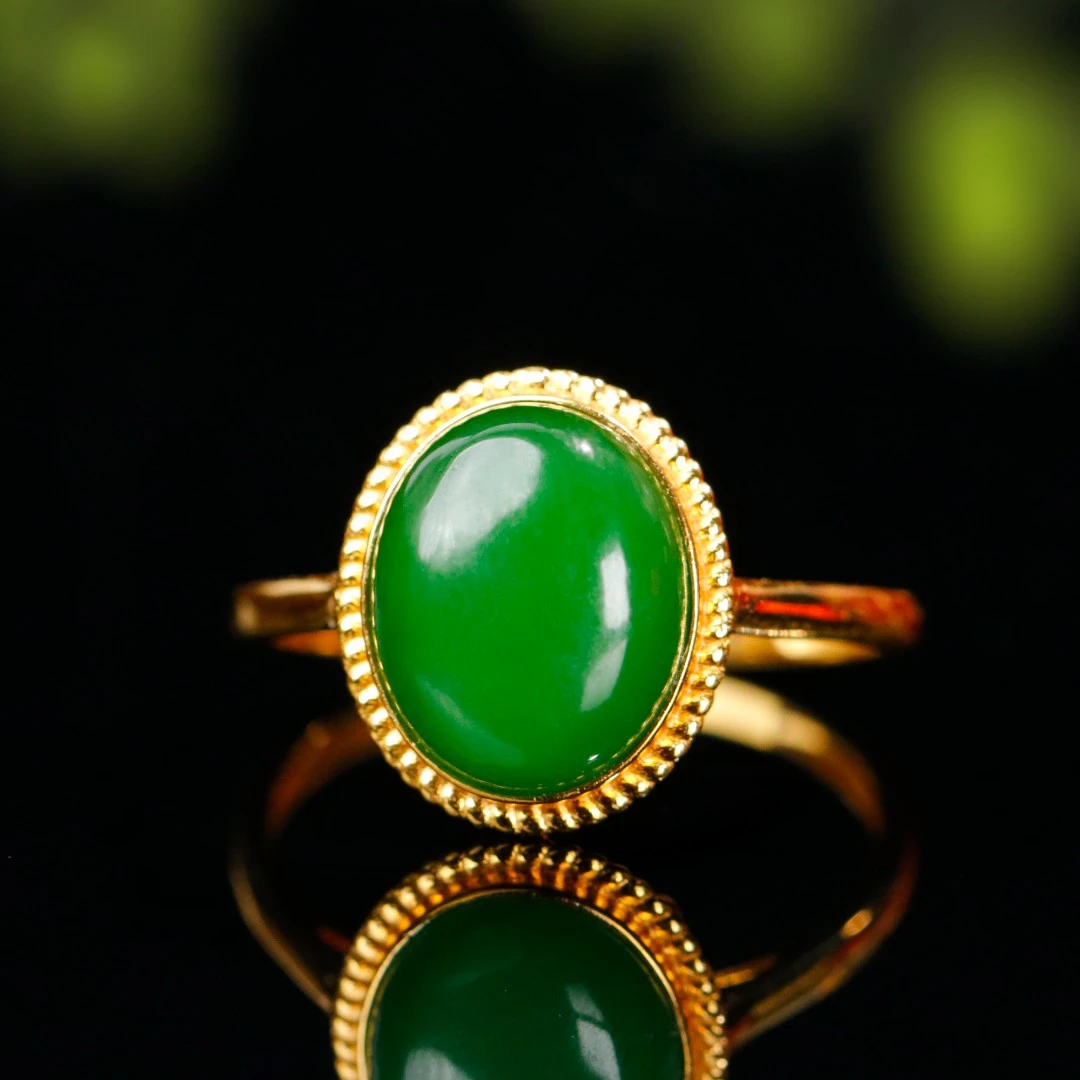 白玉世家18K金碧玉戒指