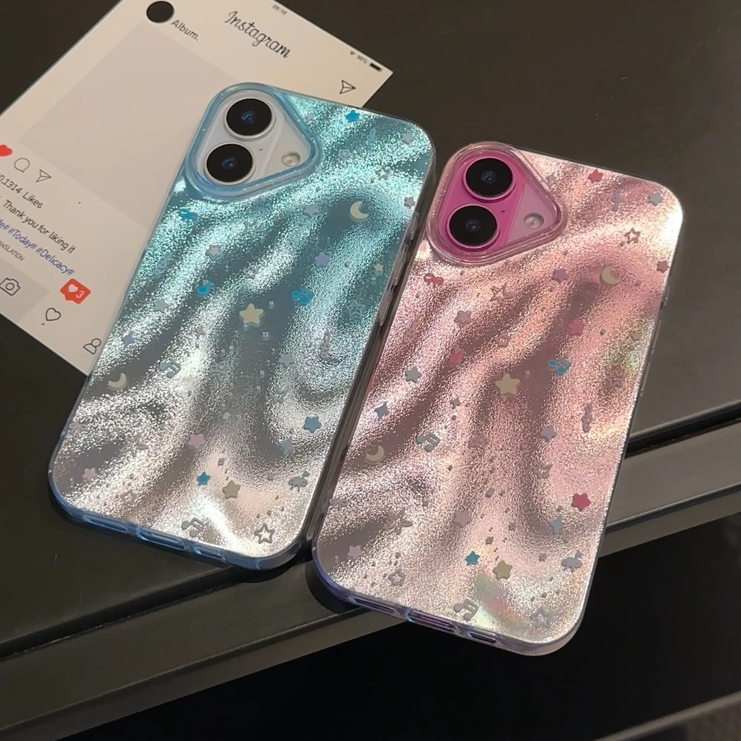 雅天立渐变星星音符适用iPhone16手机壳苹果13/15promax/14女12套