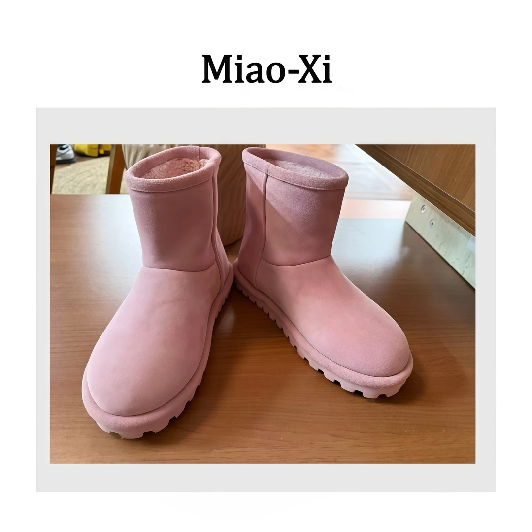 妙兮·LL冬季新款时尚休闲一脚蹬防滑中筒保暖雪地靴*20253187